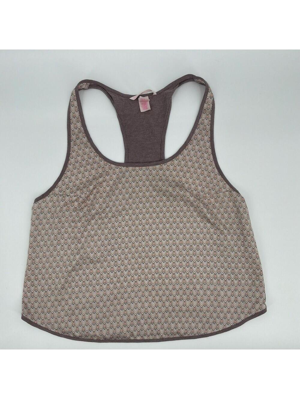 Victorias Secret Grey Satin Racer Back Sleep Tank Size M